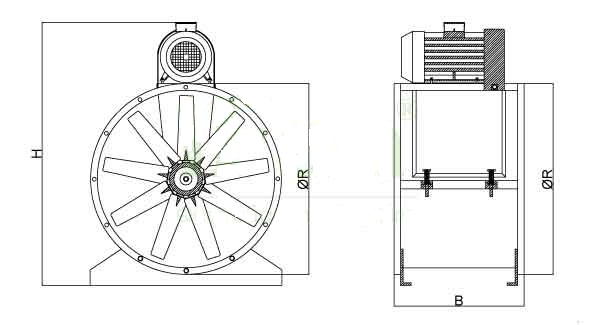 Cấu tạo quạt hướng trục gián tiếp